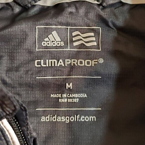 Adidas ClimaProof Wind Jacket Womens Medium Black Full Zip Golf Windbreaker - Picture 4 of 10
